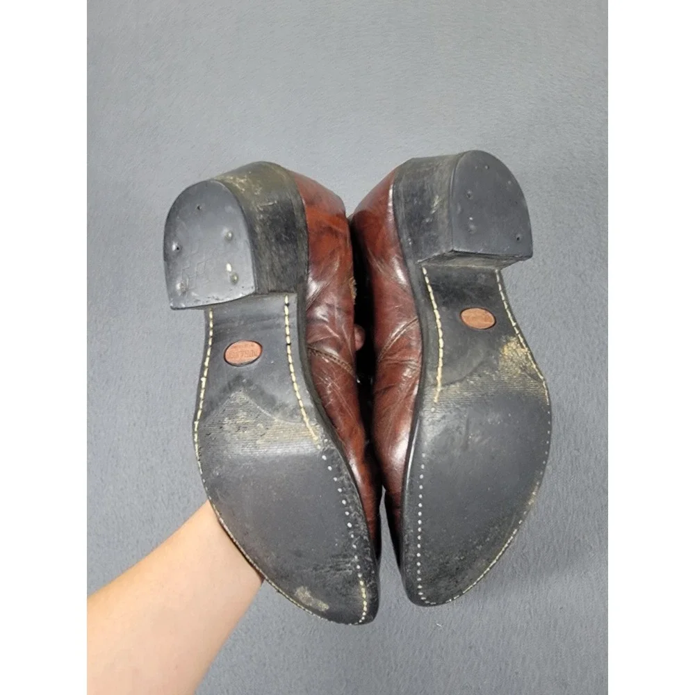 Durango Boots Womens 7.5‎ Brown Leather Heel Western Ankle Side Zip Stitched